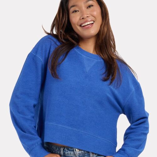 Women's Ribbed Knit Cropped Boxy Crew Thumbnail